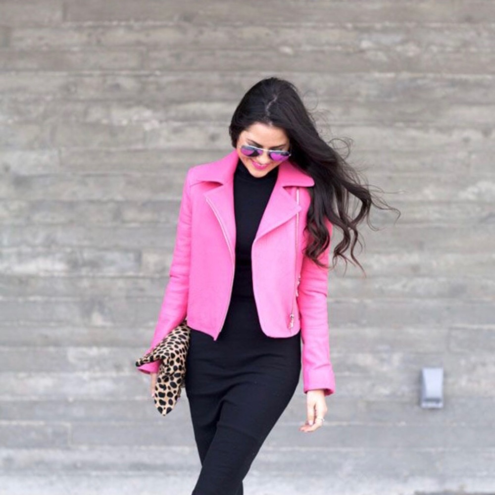 Hot Pink Leather Jacket
